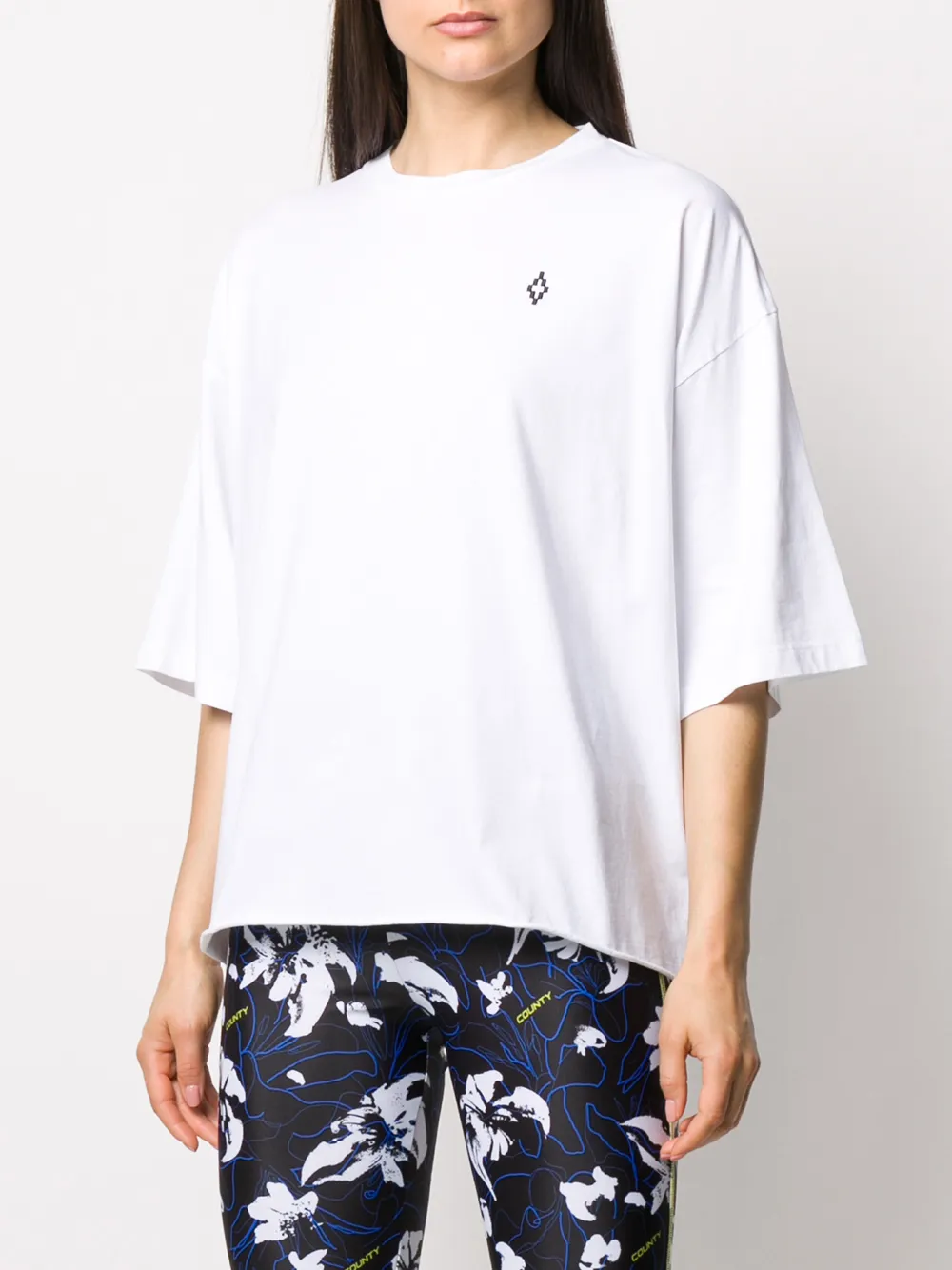 Marcelo Burlon County of Milan T-shirt met bloemenprint Wit