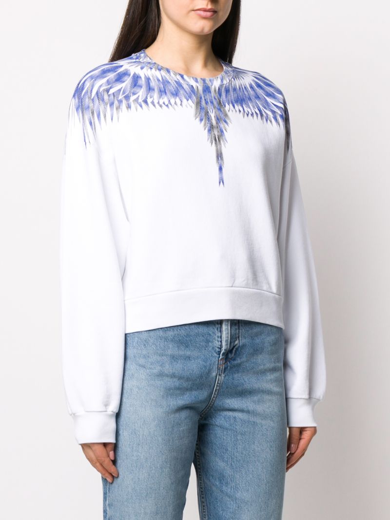 Shop Marcelo Burlon County Of Milan Wings Boxy Sweatshirt In White