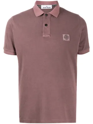 red stone island polo shirt