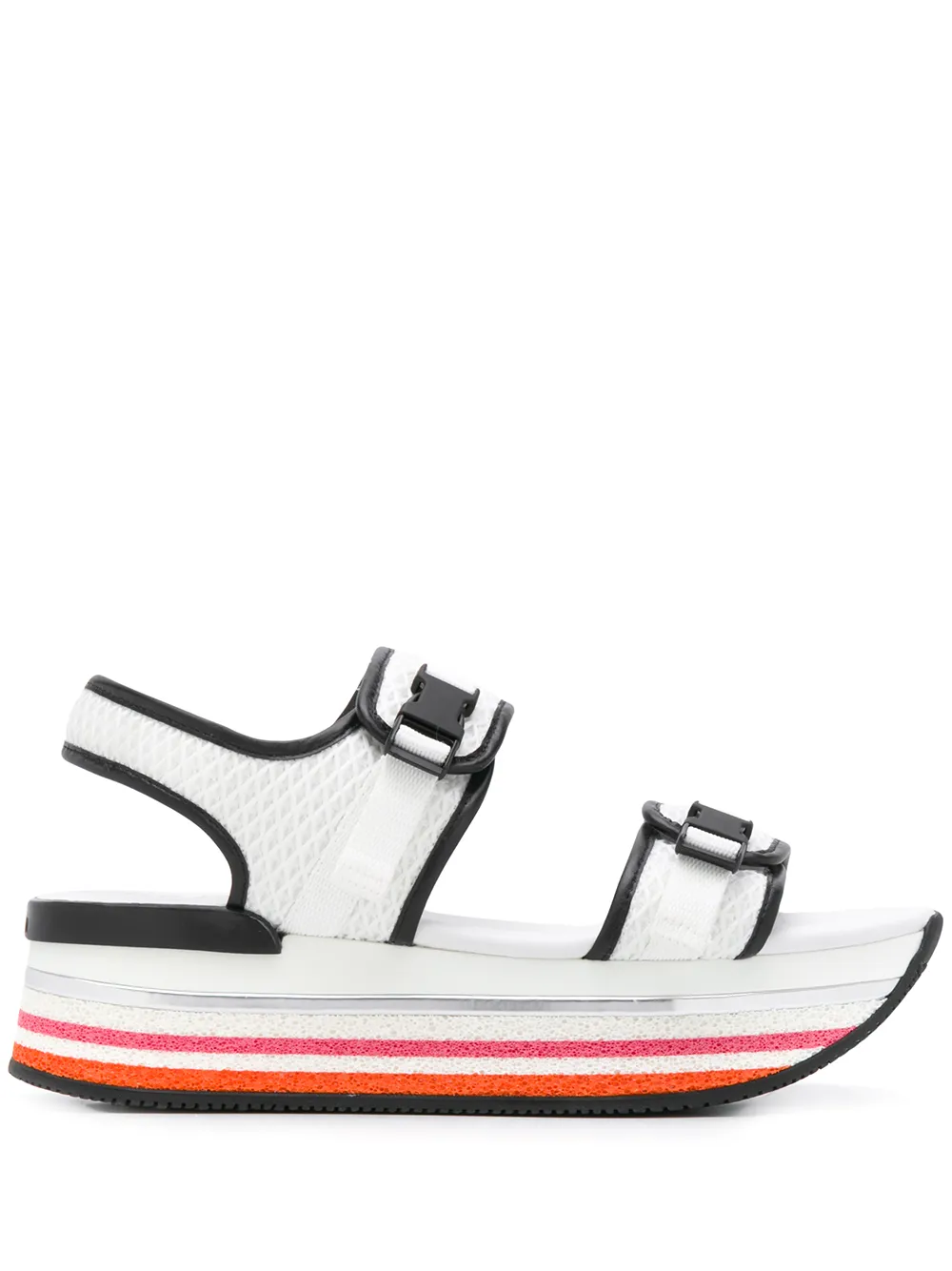 Hogan H222 platform mesh sandals White