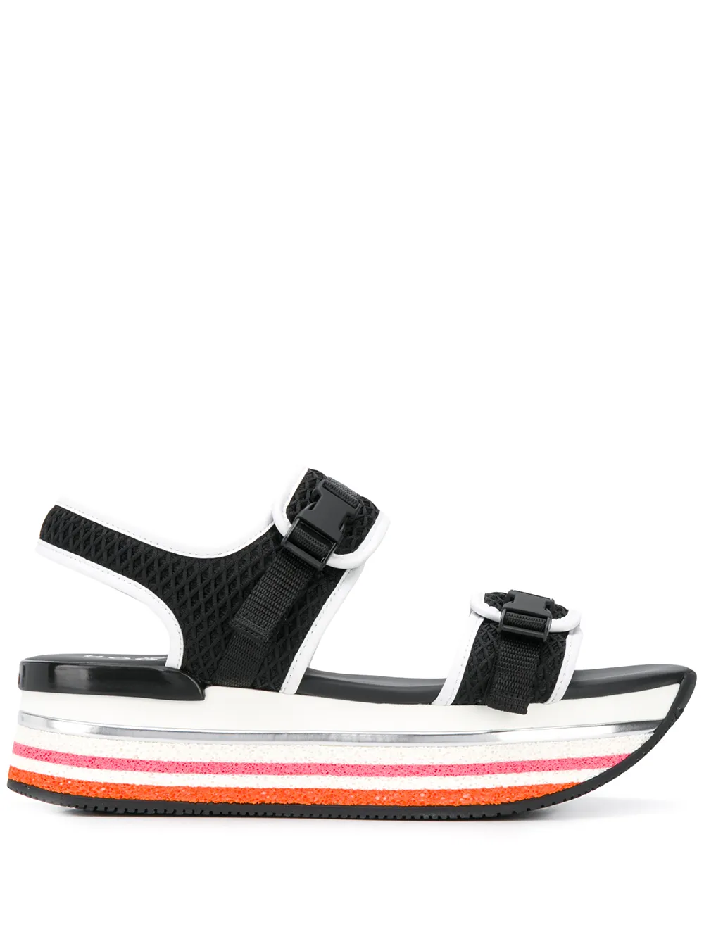 Hogan H222 sandalen met plateauzool Zwart