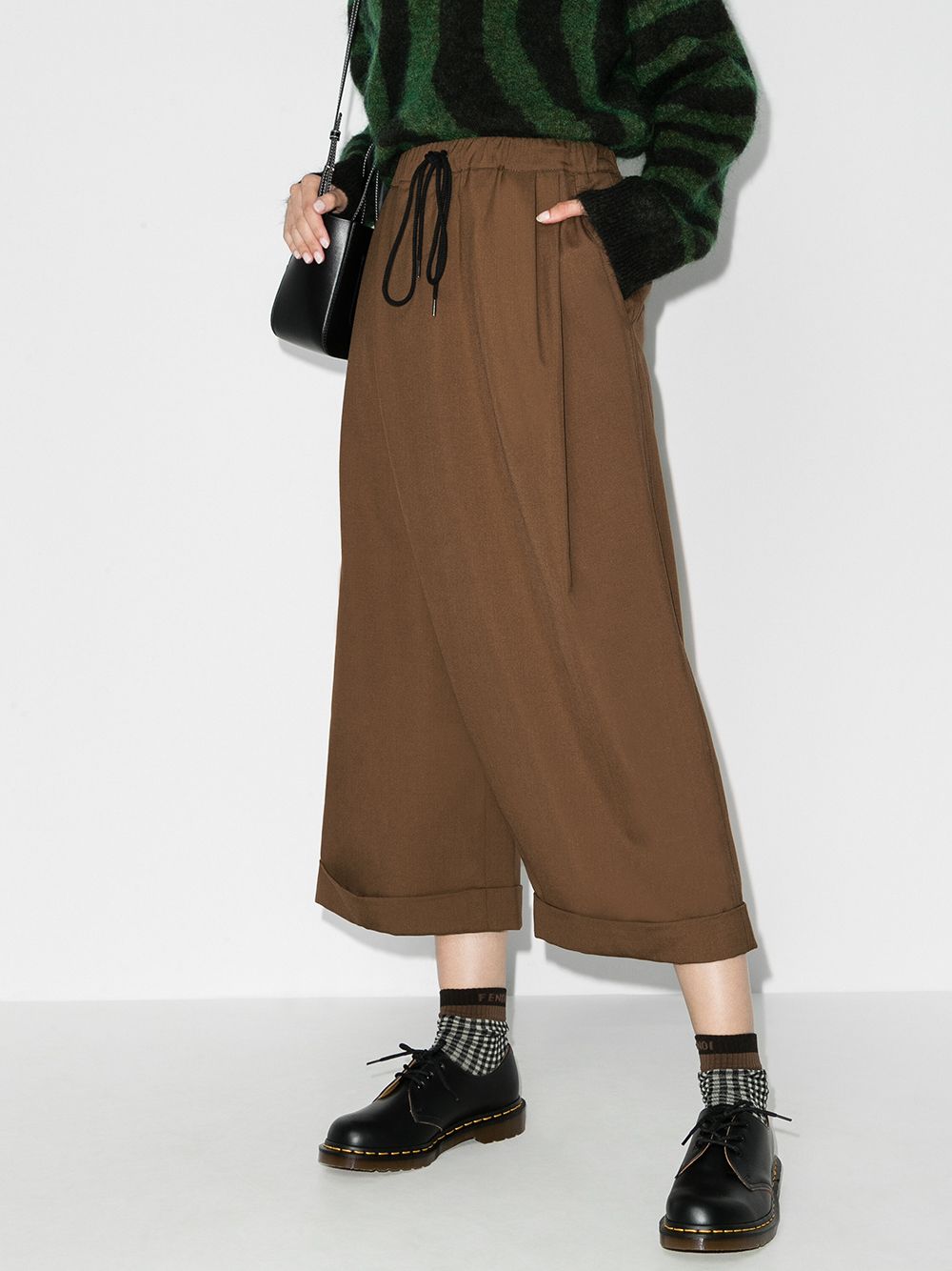 Shop Marni Sarong Wide-leg Trousers In Brown