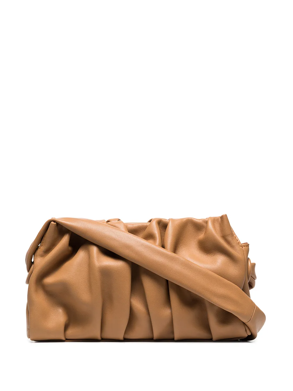 Click to view more detailed imagery on our partner's website Elleme Long Vague Ruched Leather Shoulder Bag In Brown