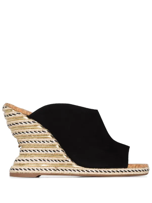 black espadrille mules