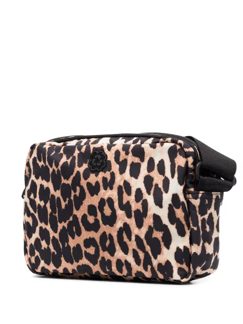 ganni leopard crossbody bolsa