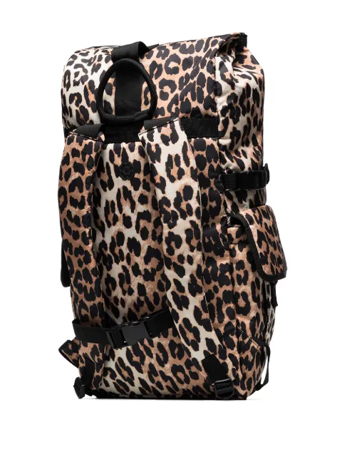 ganni backpack leopard