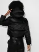 Prada backpack strap puffer jacket