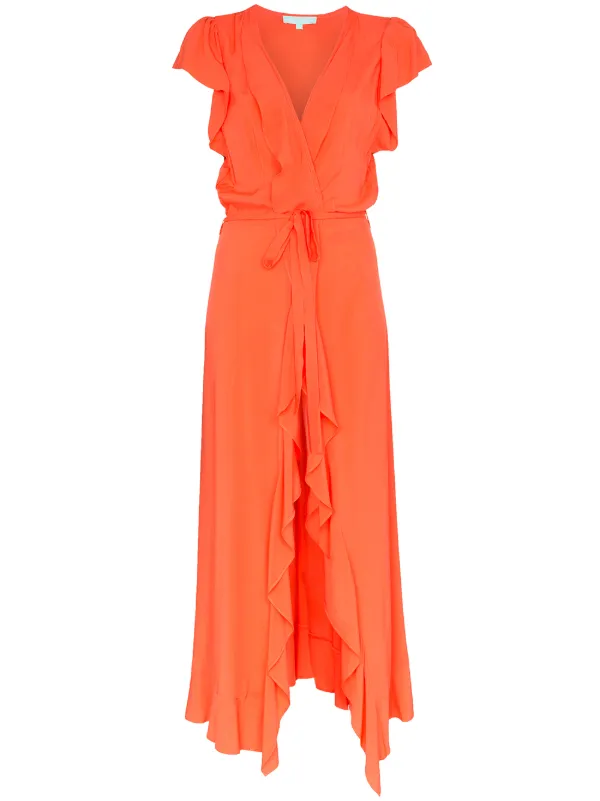 orange wrap maxi dress