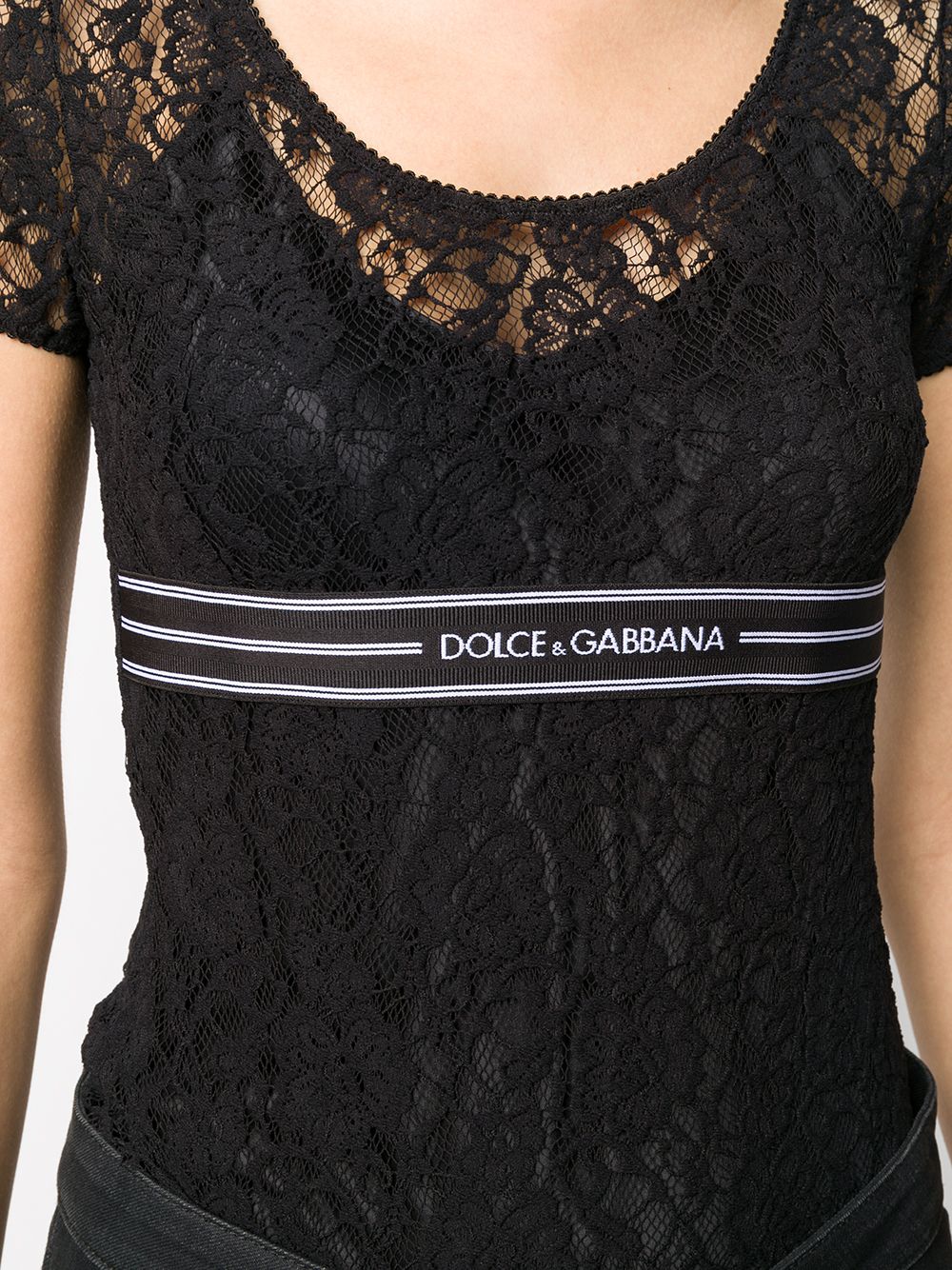 фото Dolce & gabbana кружевная футболка с логотипом