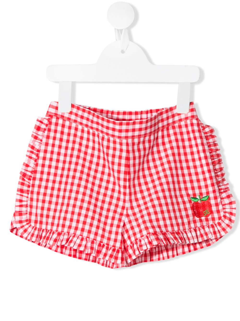 фото Sonia rykiel enfant logo-embroidered gingham shorts