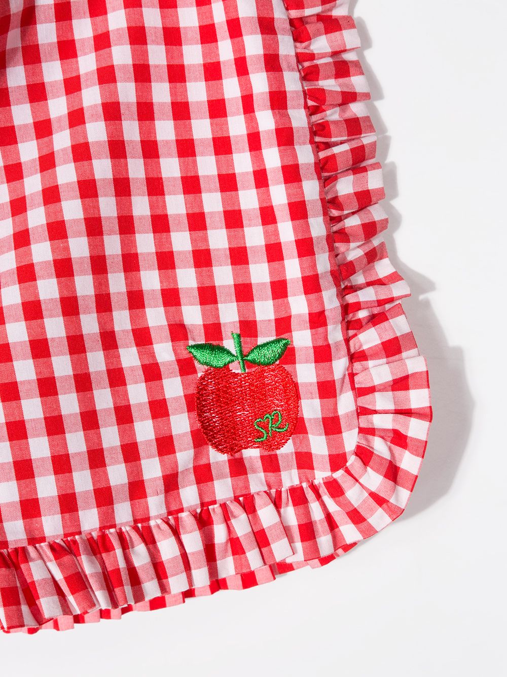 фото Sonia rykiel enfant logo-embroidered gingham shorts