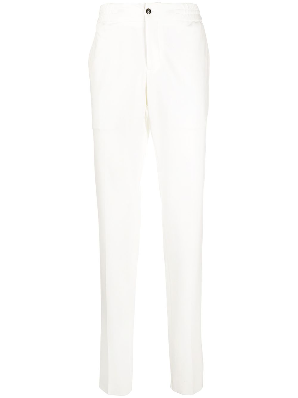 Pt01 Elasticated Waistband Slim-fit Trousers In White