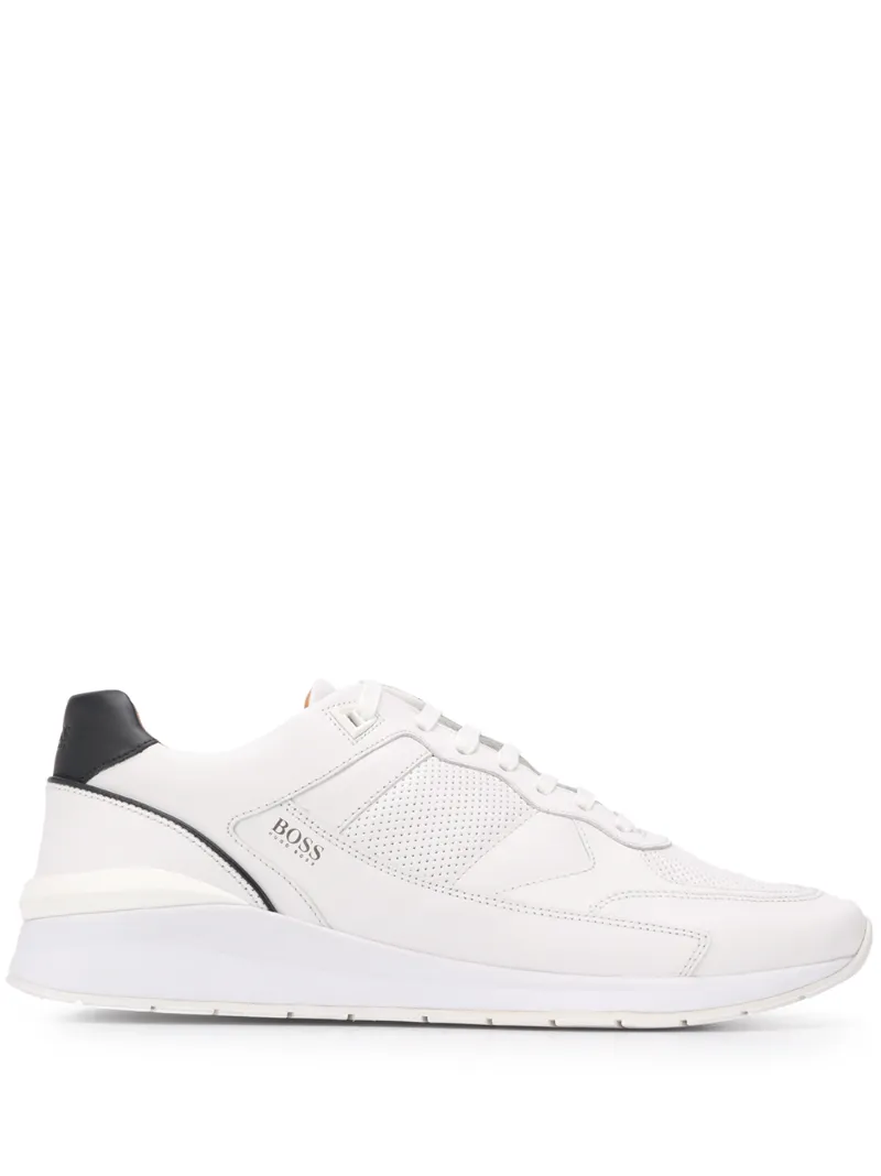 hugo boss white leather sneakers