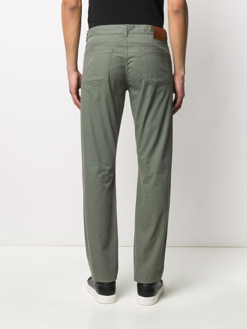 Shop Canali Straight-leg Chino Trousers In Green