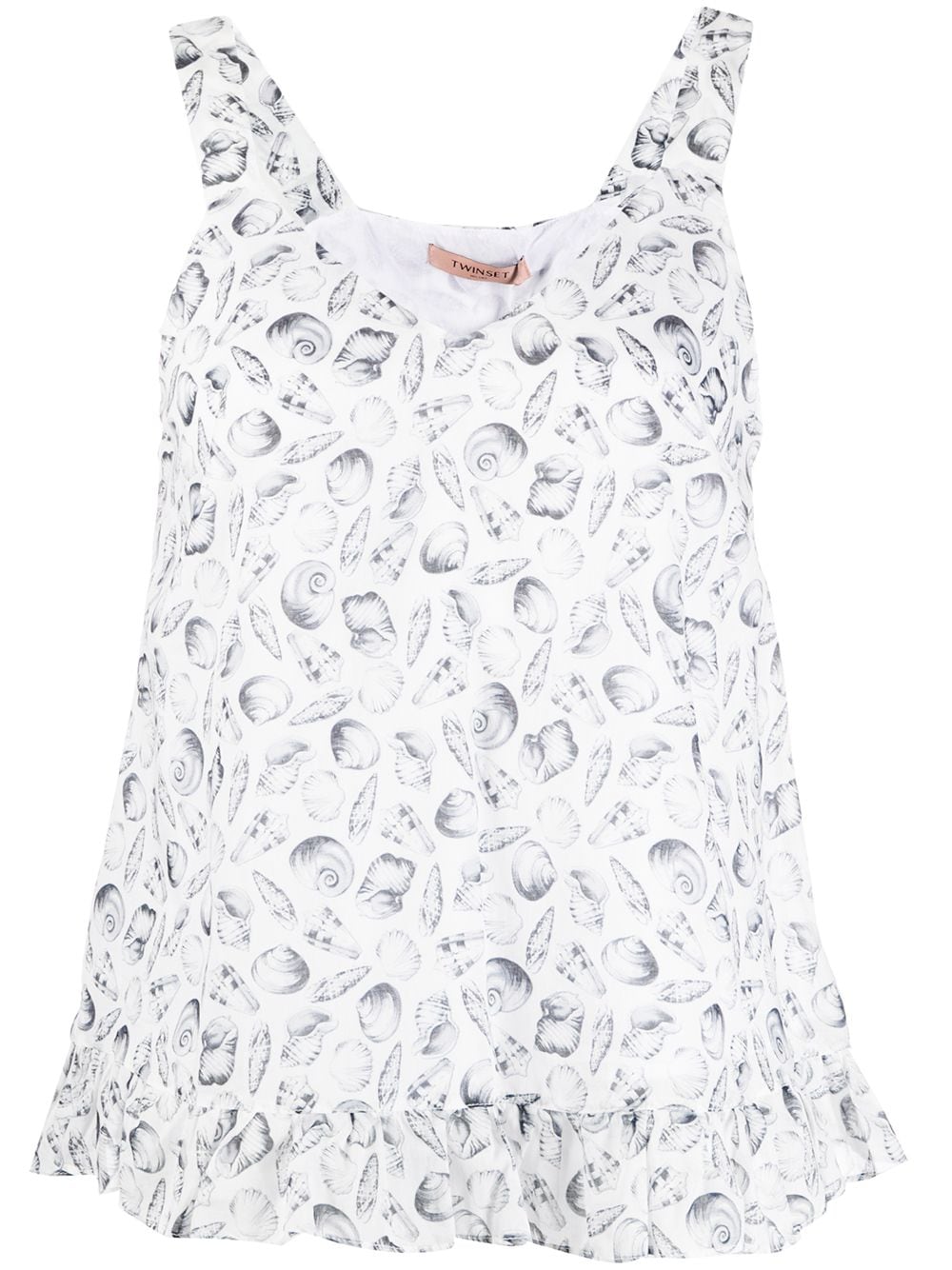 Twinset Top Mit Muschel-print In White