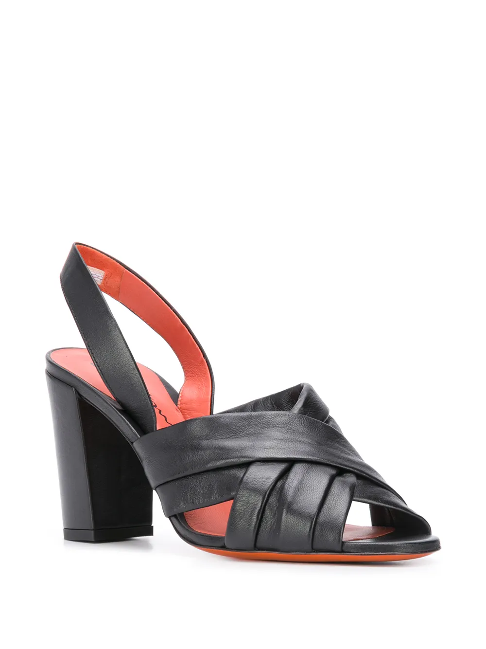 Santoni Sandalen met blokhak - Zwart