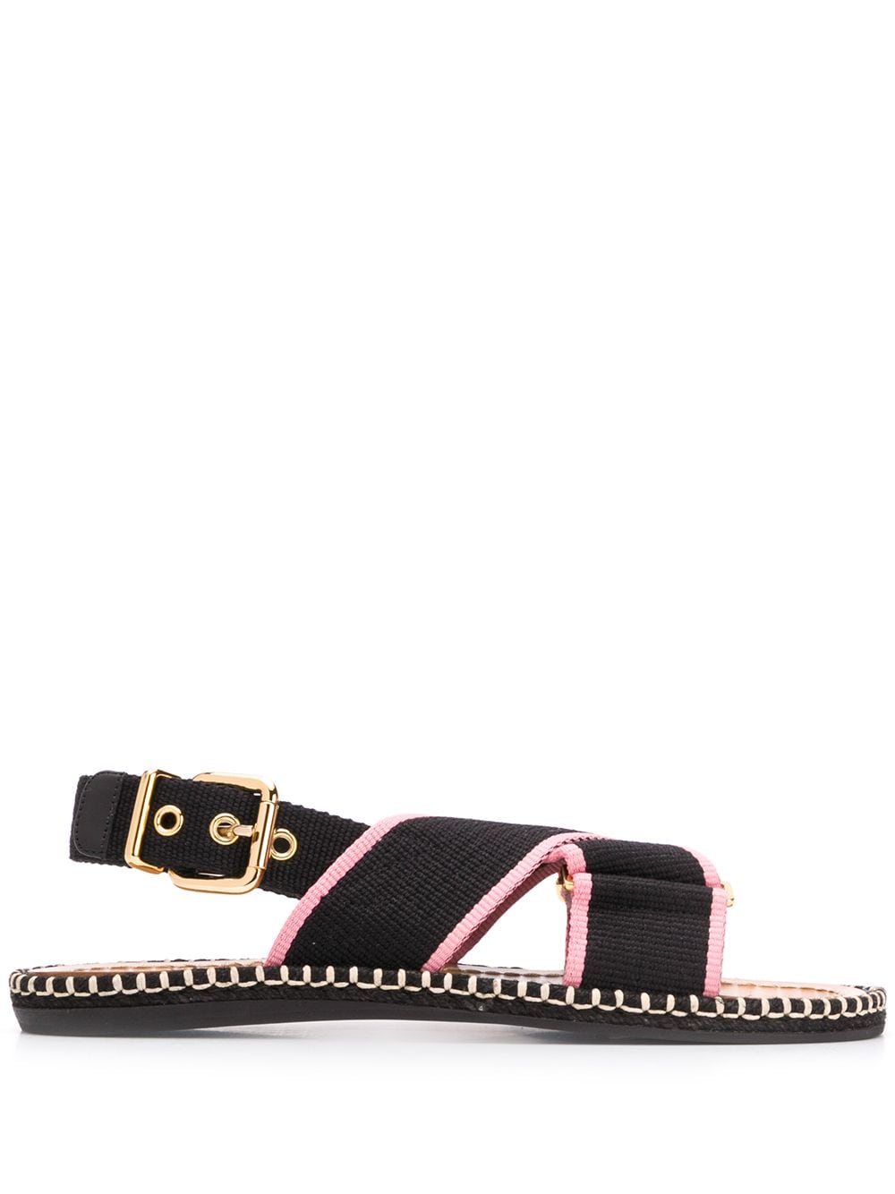 Marni Webbed Strap Sandals In Black