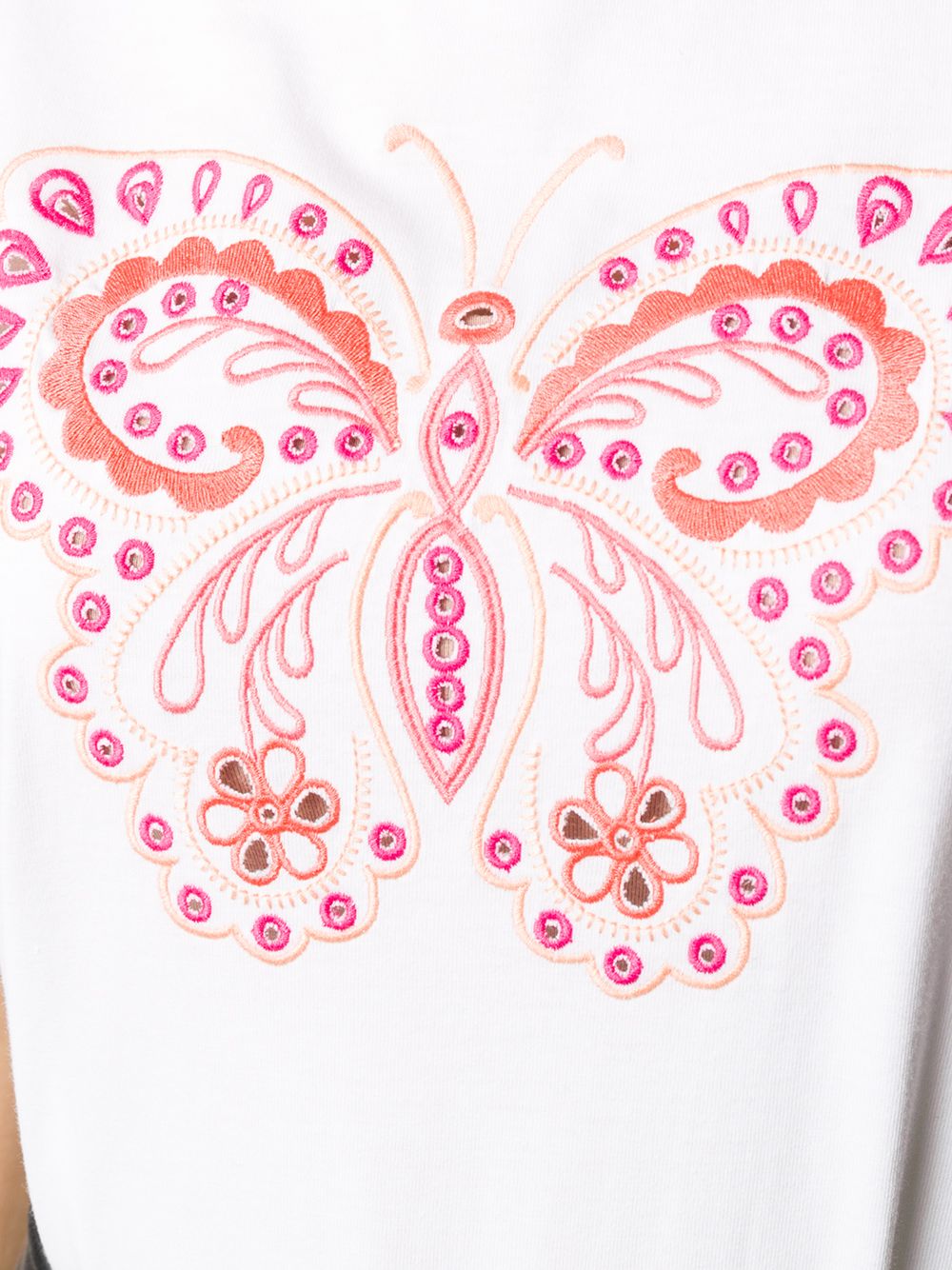 фото Twin-set butterfly embroidered round neck t-shirt