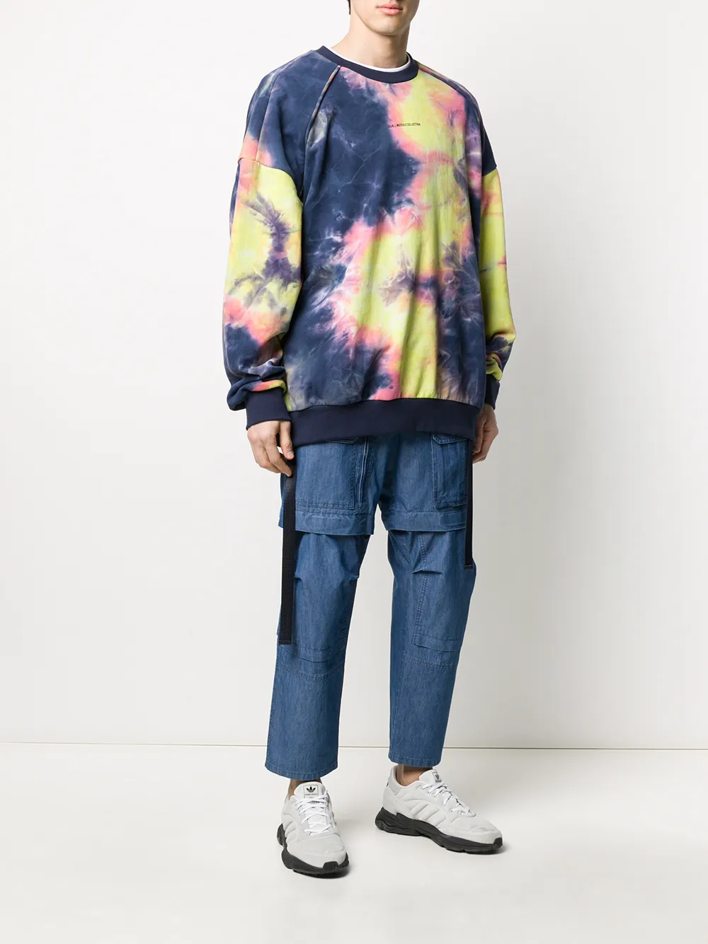  Juun.j Sweatshirt Mit Batikmuster   Blau 