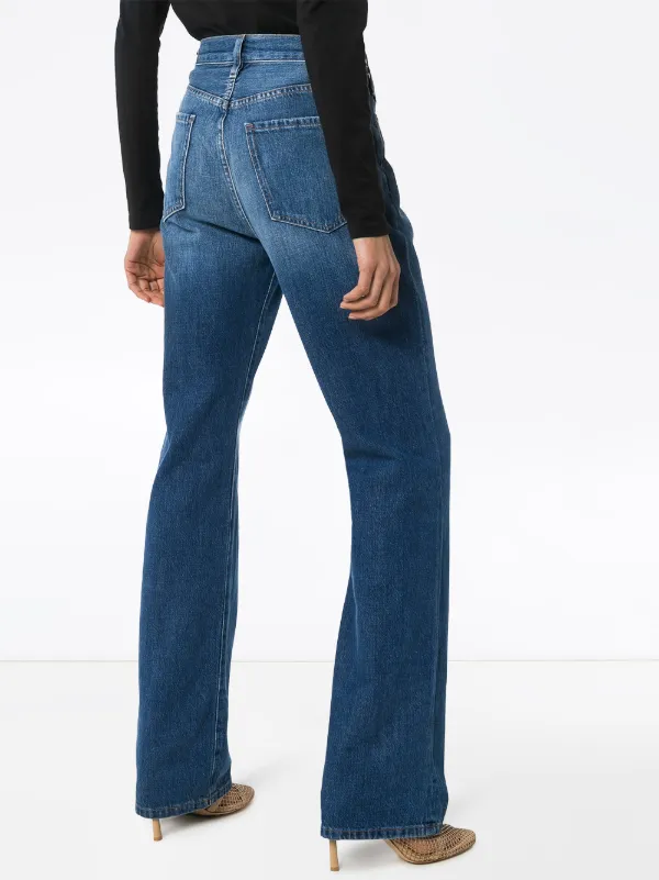 frame high rise straight leg jeans
