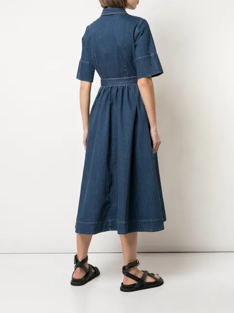 co belted denim dress