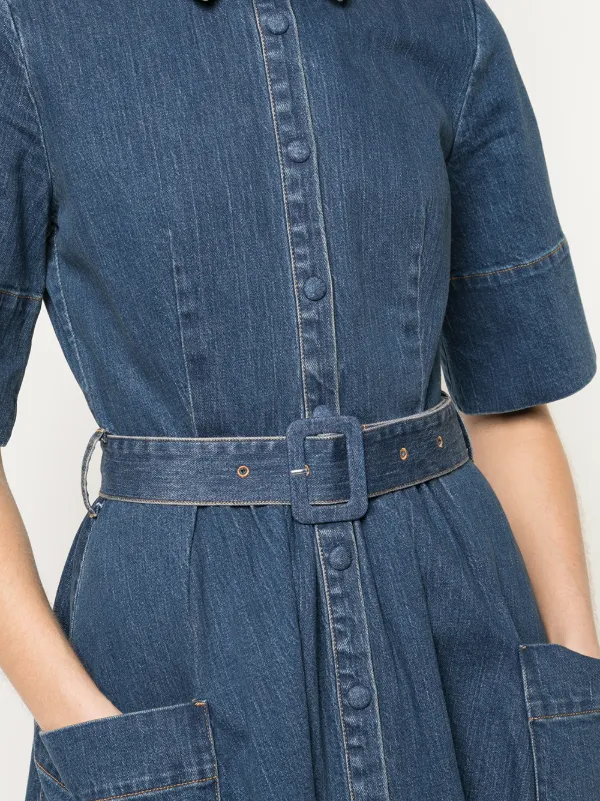 co belted denim dress