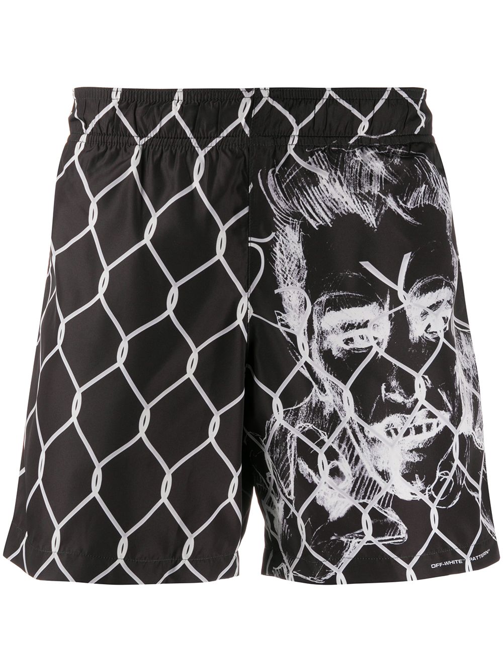 Shop Off-white Broken Fence Swim Shorts In Black