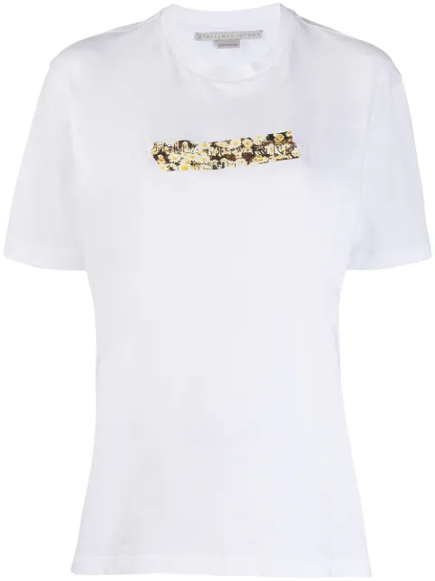 Stella McCartney daisy-print logo T-shirt