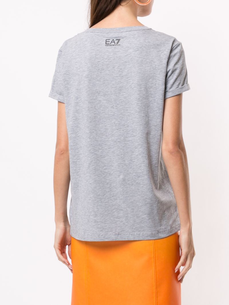 Shop Ea7 T-shirt Mit Logo-print In Grey