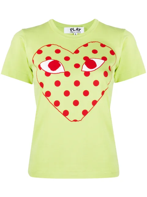 Comme Des Garçons Play polk-dot heat print T-shirt