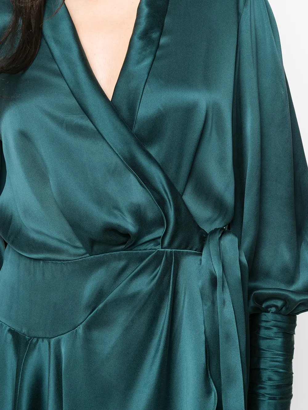 zimmermann green silk dress