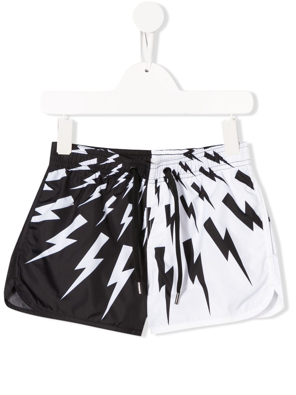 фото Neil barrett kids thunder print swim shorts