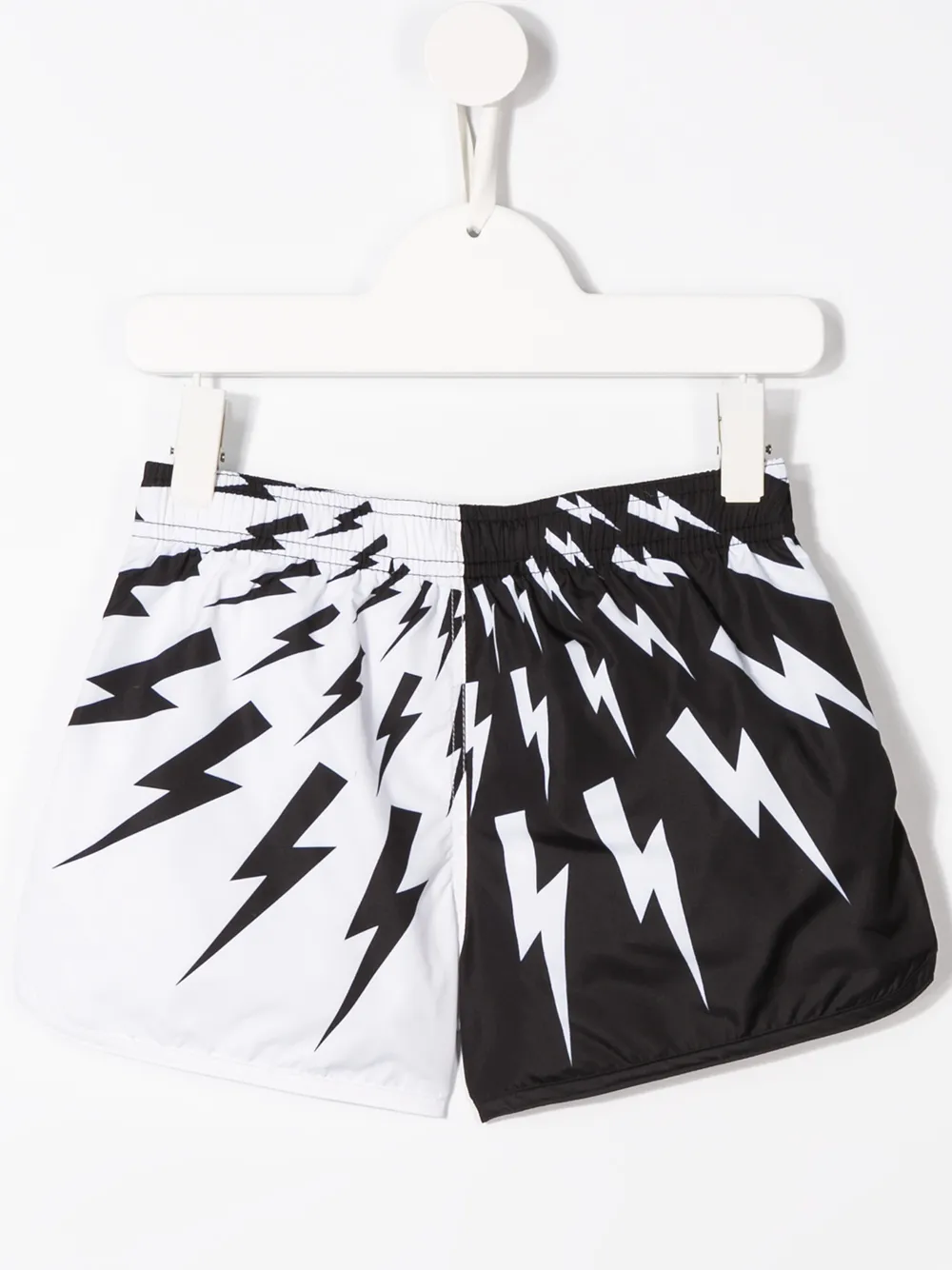 фото Neil barrett kids thunder print swim shorts