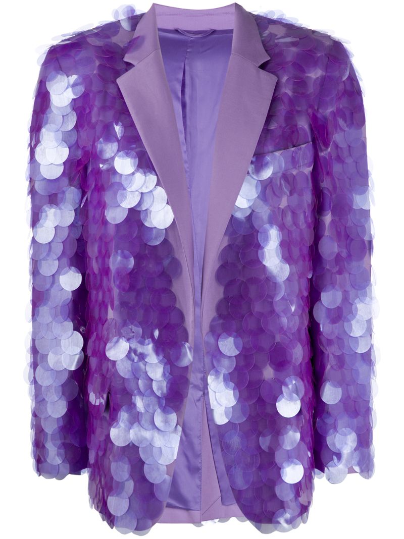 Attico Oversized Sequin Blazer In Purple ModeSens