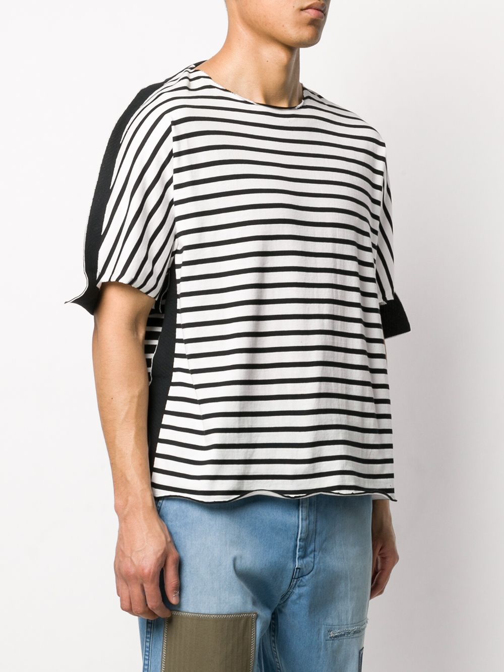 фото Fumito ganryu panelled striped-print t-shirt