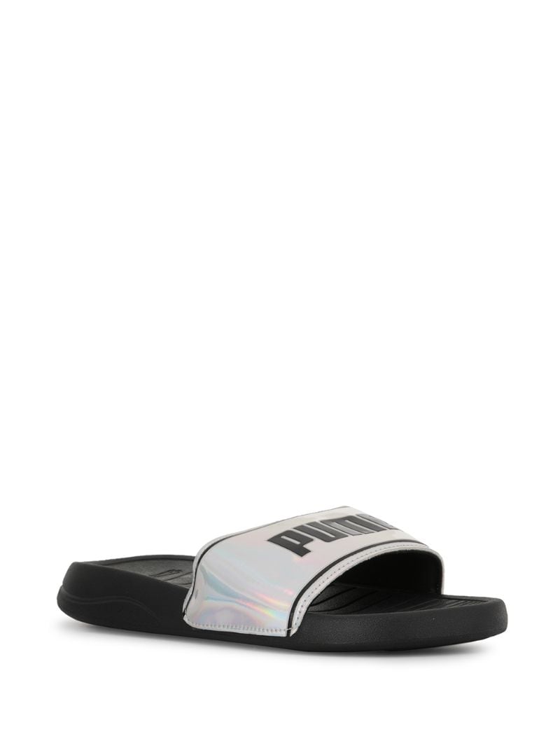 Shop Puma Popcat 20 Iridescent Slides In Black