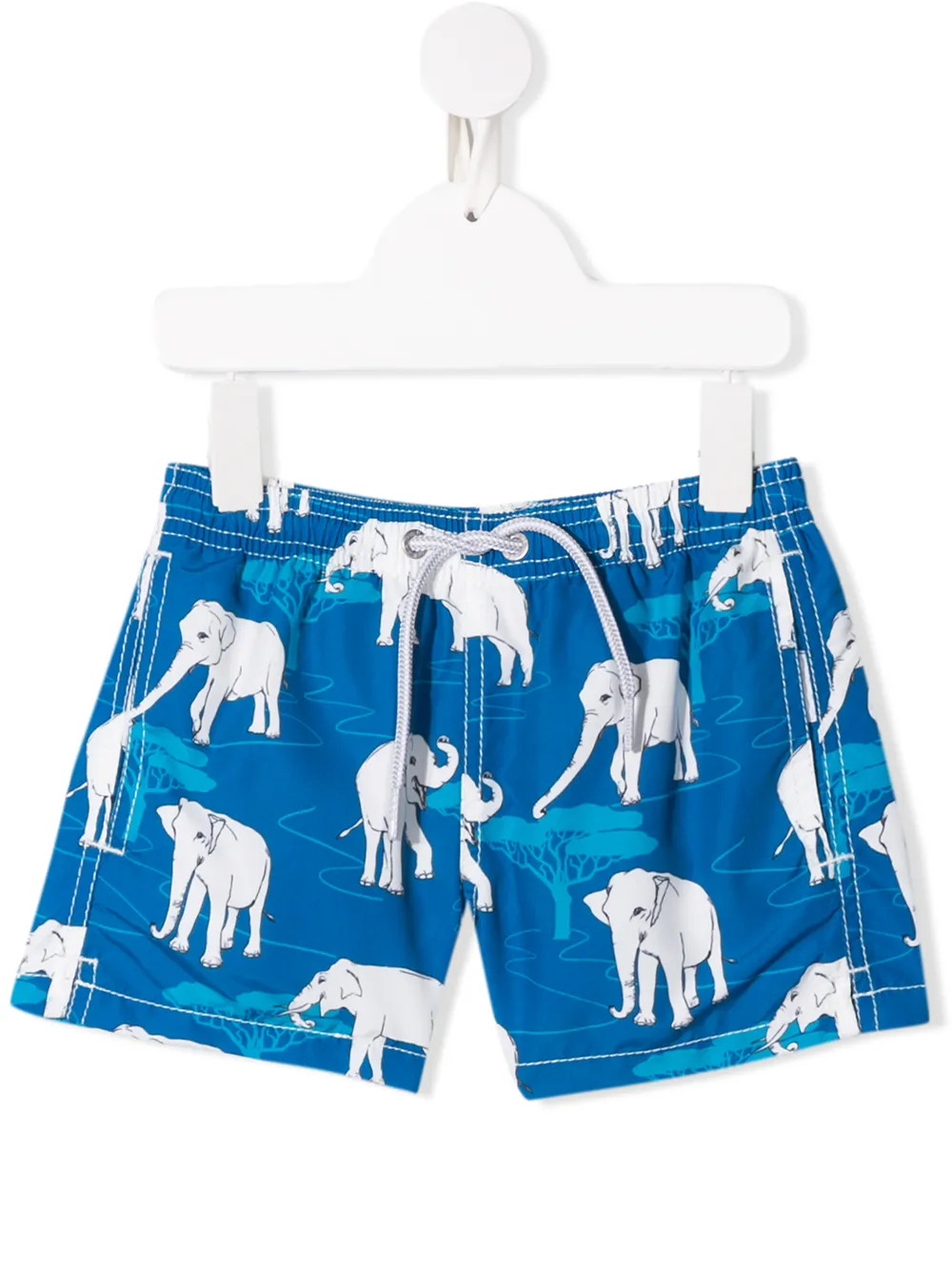 Mc2 Saint Barth Kids' Elephant Swim Shorts In Blue