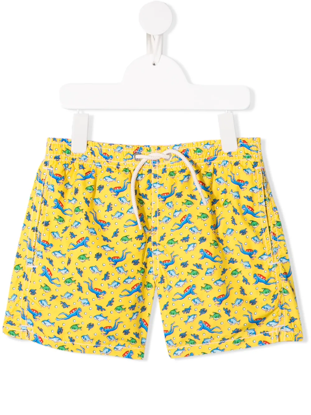 Mc2 Saint Barth Kids' Diver Swim Shorts In Yellow