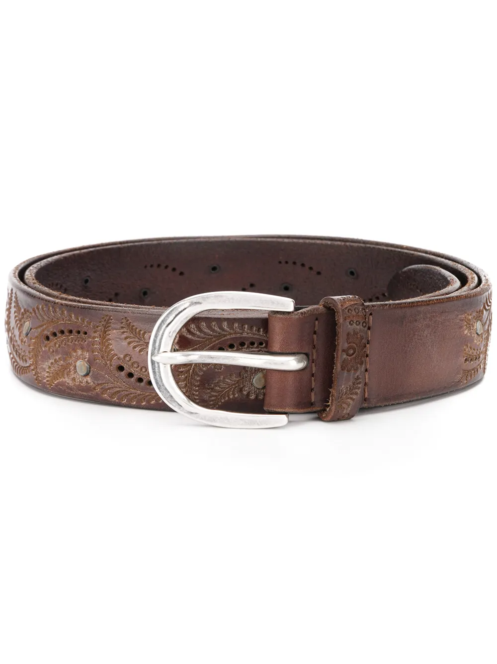 Orciani carved leather belt | Brown | Image 1