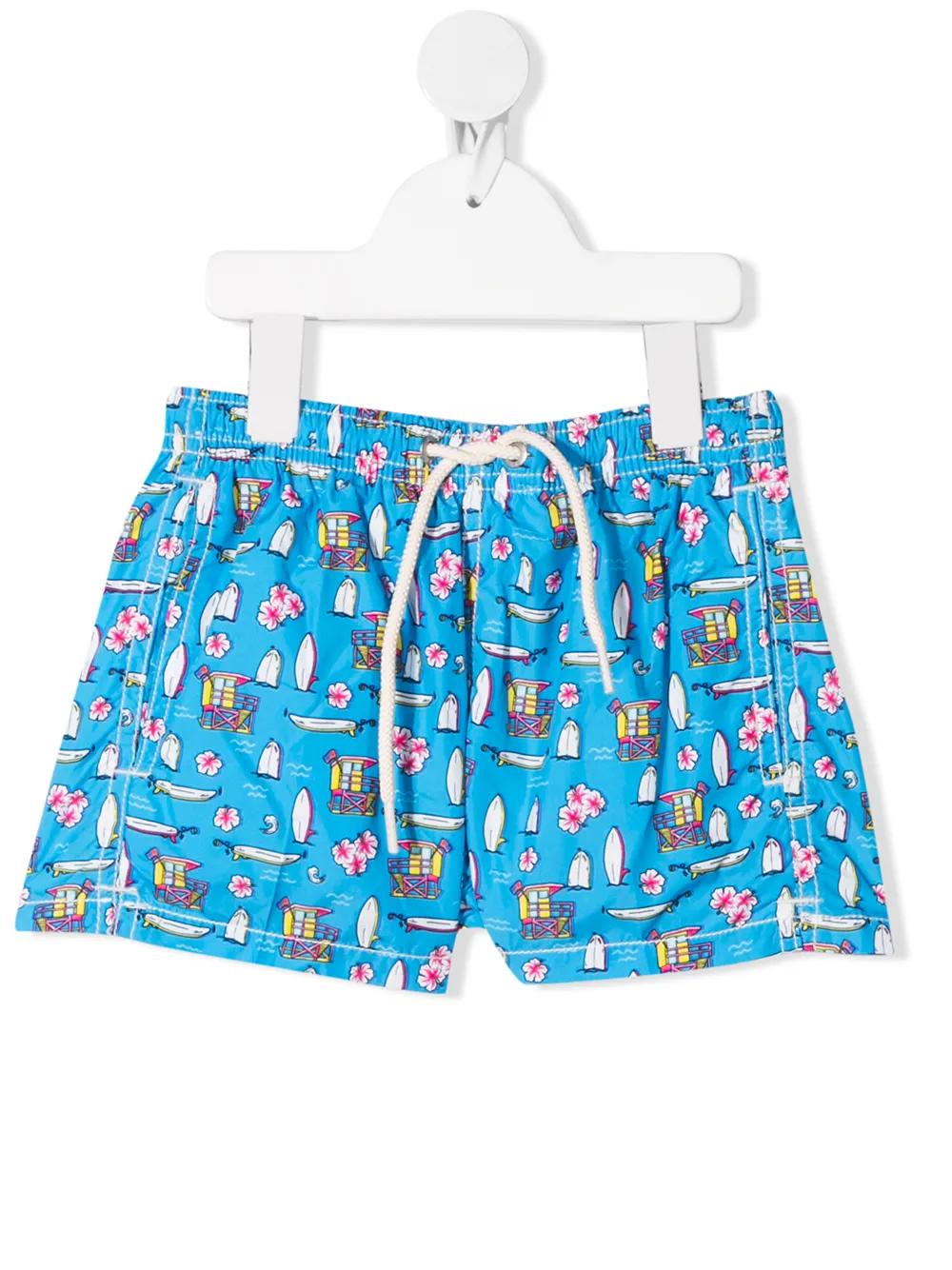 Mc2 Saint Barth Kids' Hawaii Surf Swim Shorts In Blue