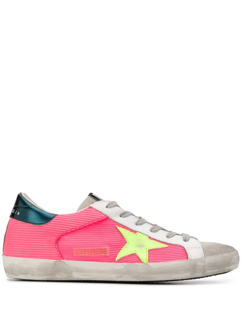 Shop Golden Goose Superstar Mesh Sneakers In Pink