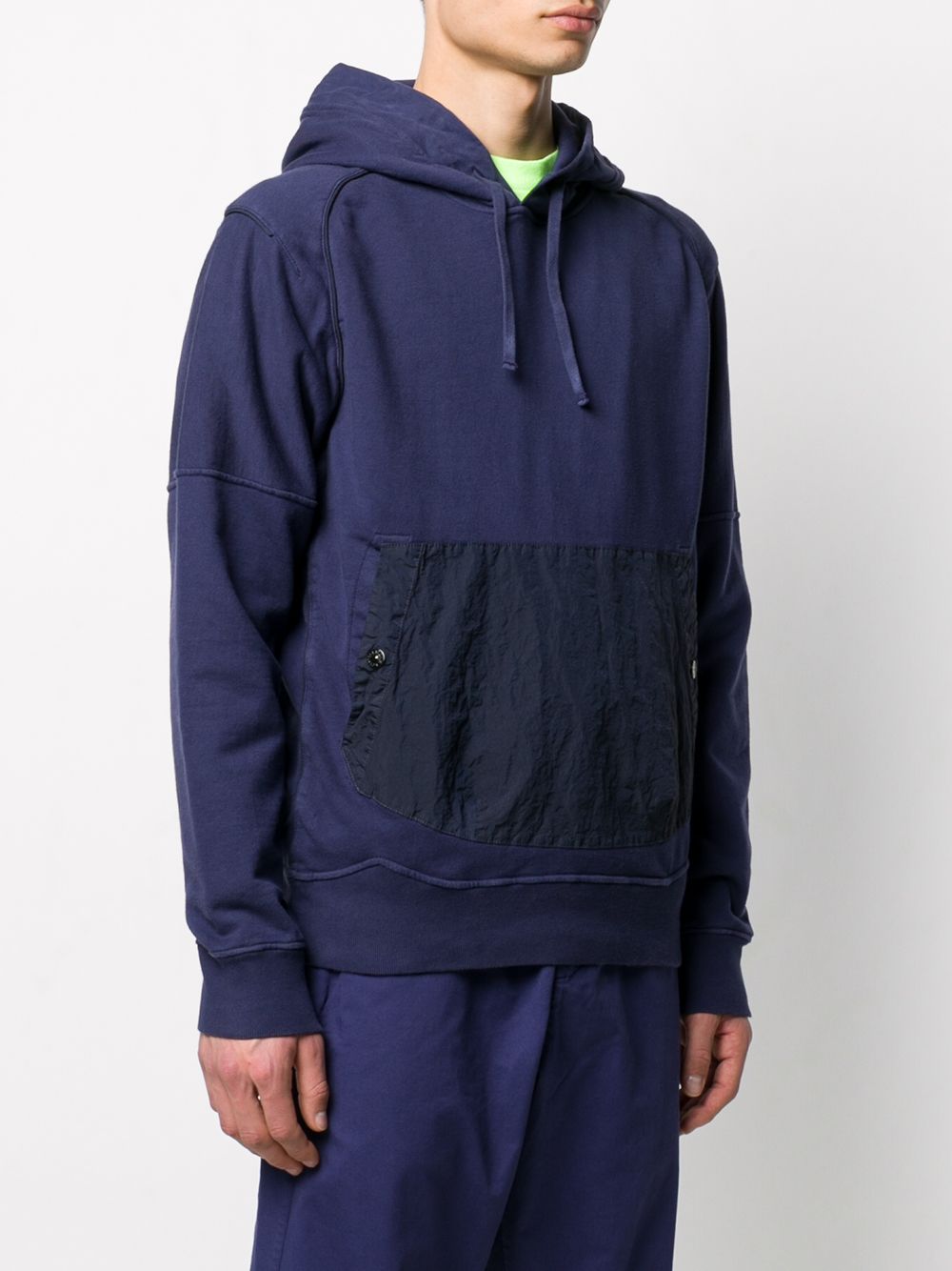 фото Stone island shadow project crinkled detail front pocket hoodie