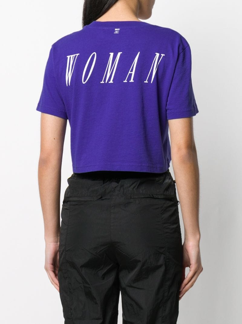 Shop Off-white Printed Cropped T-shirt In Blue