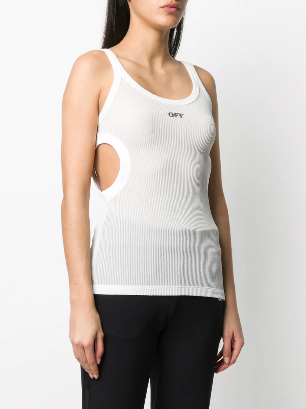 Off-White Geribbelde tanktop Wit
