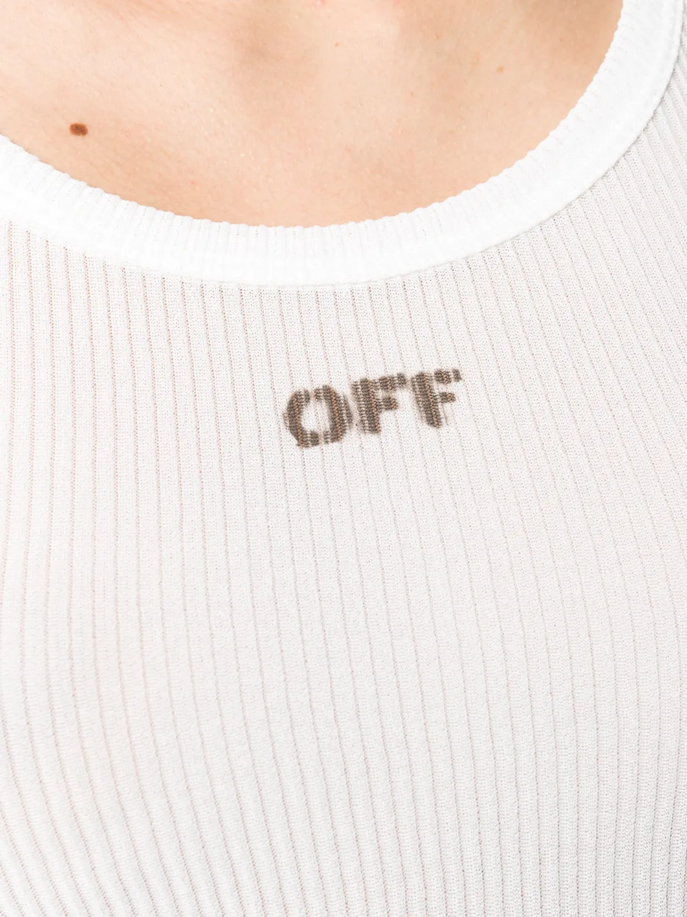 Off-White Geribbelde tanktop Wit
