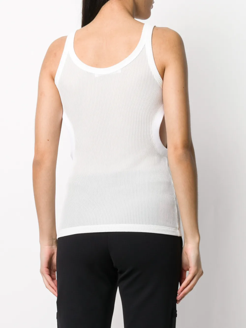Off-White Geribbelde tanktop Wit