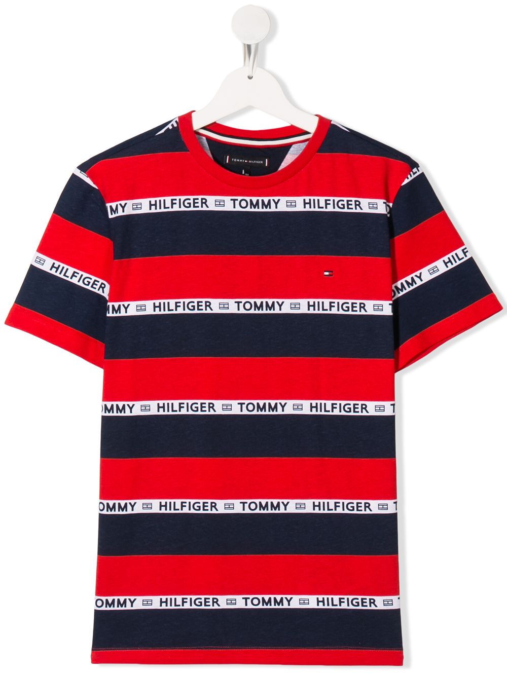 фото Tommy hilfiger junior teen striped logo print t-shirt