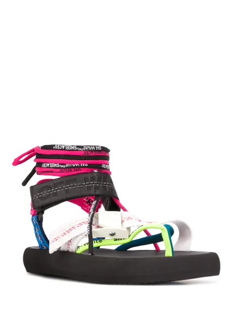 off white multi strap sandals