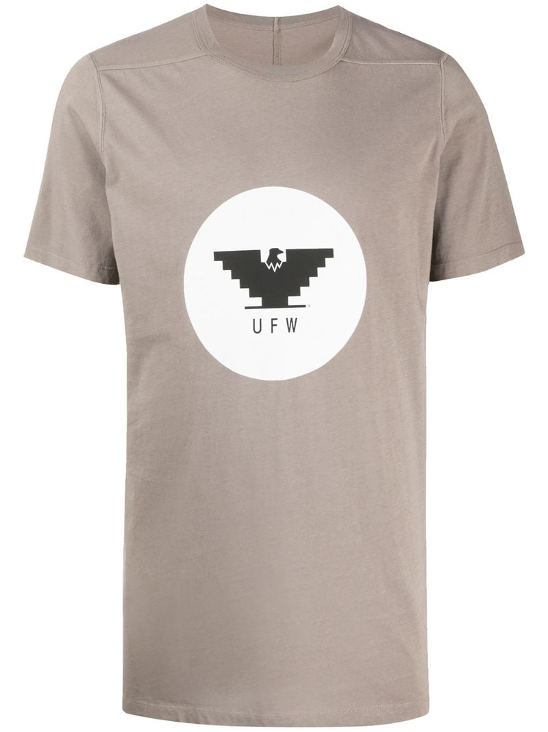 Shop Rick Owens Level Eagle-print Cotton T-shirt In Grey