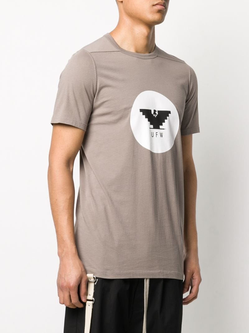 Shop Rick Owens Level Eagle-print Cotton T-shirt In Grey